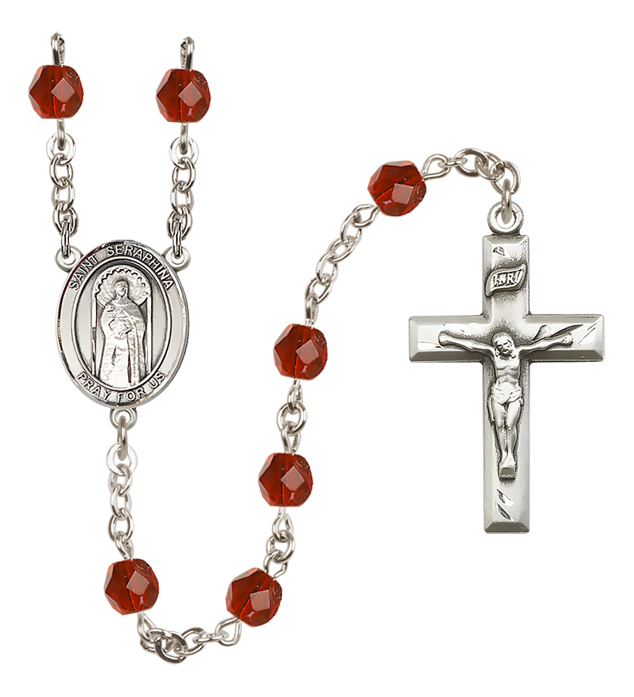 Saint Seraphina R6000-8405 6mm Rosary Ruby 190$